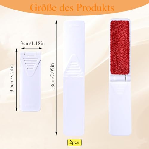 Kisstta 2-Teiliger Faltbare Fusselentfernerbürste, Tragbare Wiederverwendbare Mini-Fusselbürste Zum Entfernen Von Kleidung, Sofas, Stoffen, Tierhaaren Reise-Fusselbürste (Schwarz Und Weiß)