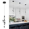 CANEOE Black Pendant Light Fixtures, Adjustable Modern Pendant Lights for Kitchen Island Small Pendant Lighting for Kitchen Island Dining Room Bar Living Room Bedroom Hanging Light Fixtures,1 Pack