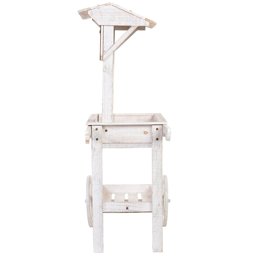 WANDERLUST DECO Carro expositor-estantería de madera 90x44x125h cm