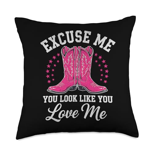 Excuse Me You Look Like You Love Me Cowboy Shoes Throw Pillow