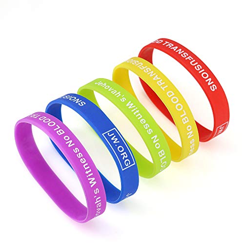 Wristband JW ORG pas de sang avec motif arc-en-ciel haute visibilité