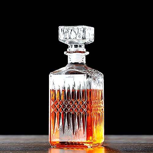 Image of ginoya brothers Elegant Whiskey Decanter Set With Glass For Men & Women, 1000 Ml Whiskey Crystal Liquor Drinking Decanter Gift For Alcohol Lover[Pack-1] Transparent, 800 Milliliter