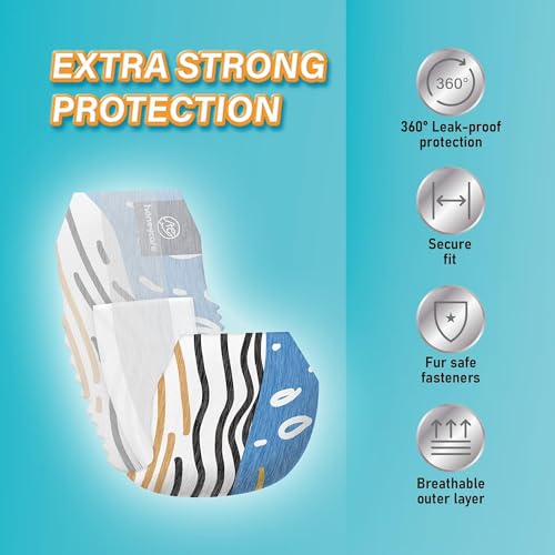 Image of HONEY CARE All Absorb Petrichor Male Dog Wraps, Fresh Smell Dog Diaper, Disposable, Large, Print, 80 Count