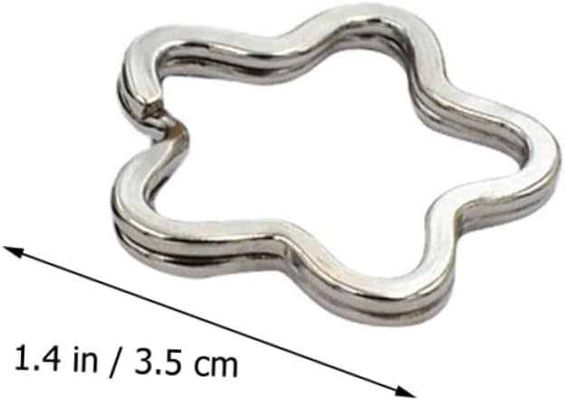 TEHAUX 80pcs Flat Metal Keychain Split Ring Keychain Rings for DIY Jewelry Making