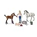 Schleich Farm World 9pc. Vet Visit Playset with Piglet, Mare, and Foal Horse Figurines - Detailed and Durable Farm Animal Toy Set, Fun and Educational Play for Boys and Girls, Gift for Kids Ages 3+