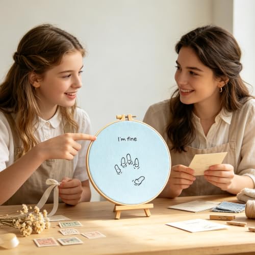 Image of Crafmanoe Easy Hand Embroidery Kits for Adults Beginners, Embroidery Starters Kits, Stamped Cross Stitch Kits Needlepoint Kits for Beginners Adults, Embroidery Hoop, Thread, Fabric and Video Tutorial