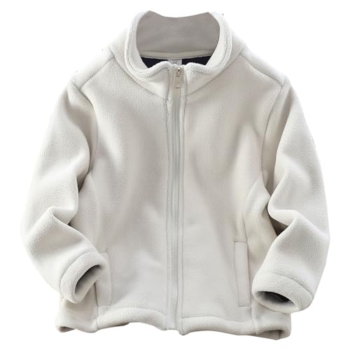 Fleece Jacket for Baby Boys Girls Long Sleeve Zipper Lightweight Sweatshirt Winter Windproof Coat with Pocket