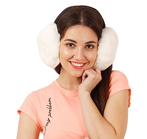 Image of FabSeasons Faux Fur Winter Outdoor Accessory Foldable Ear Muffs /Warmer for Girls & Women for protection from Cold, Ideal Head /Hair Accessory during winters