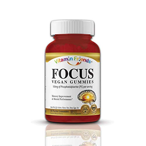Vitamin Friends Focus Brain Health PS (Phosphatidylserine) Gummy Supplements - 60 Berry Flavored