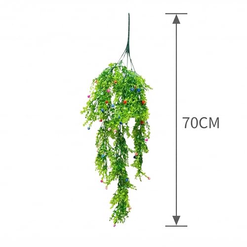 Image of Dekorly 2 Pack Artificial Plants Artificial Hanging Plants Faux Eucalyptus Leaf Greenery Fake Hanging Eucalyptus Plant (Green) (2, New Multi Colour Vines)