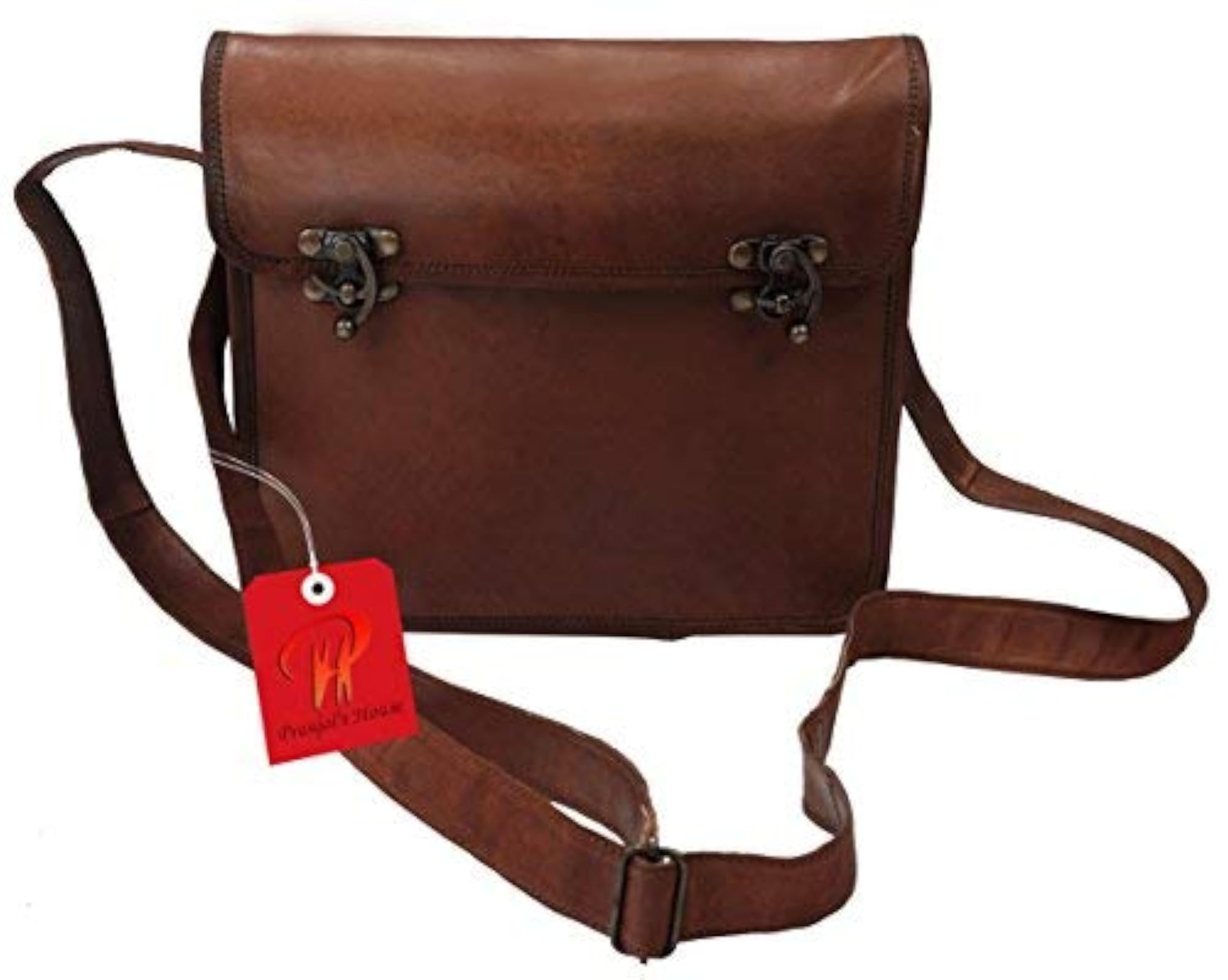 Vintage Handcrafted Unisex Leather Shoulder Messenger Bag