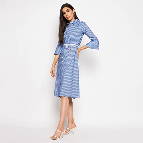 Image of CAMEY Women Striped Cotton Dress
