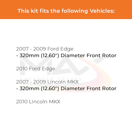 Image of Max Advanced Brakes Front & Rear Brake Kit Compatible With 2007 2008 2009 Ford Edge Compatible With Lincoln MKX Replacement Premium OE Disc Brake Rotors and Ceramic Brake Pads