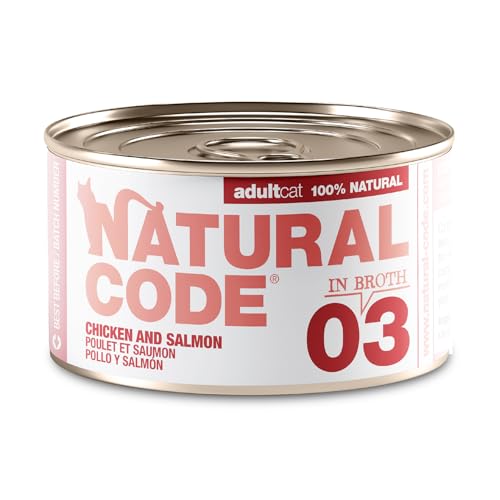 Natural Code Wet Cat Food for Adult Cats - 3 oz, 24 Pack - Chicken & Salmon