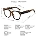SOJOS Oversized Square Anti Blue Light Blocking Glasses for Women Thick Computer Eyeglasses Double Metal Studs SJ5053 with Tortoise Frame/Anti-Blue Light Lens