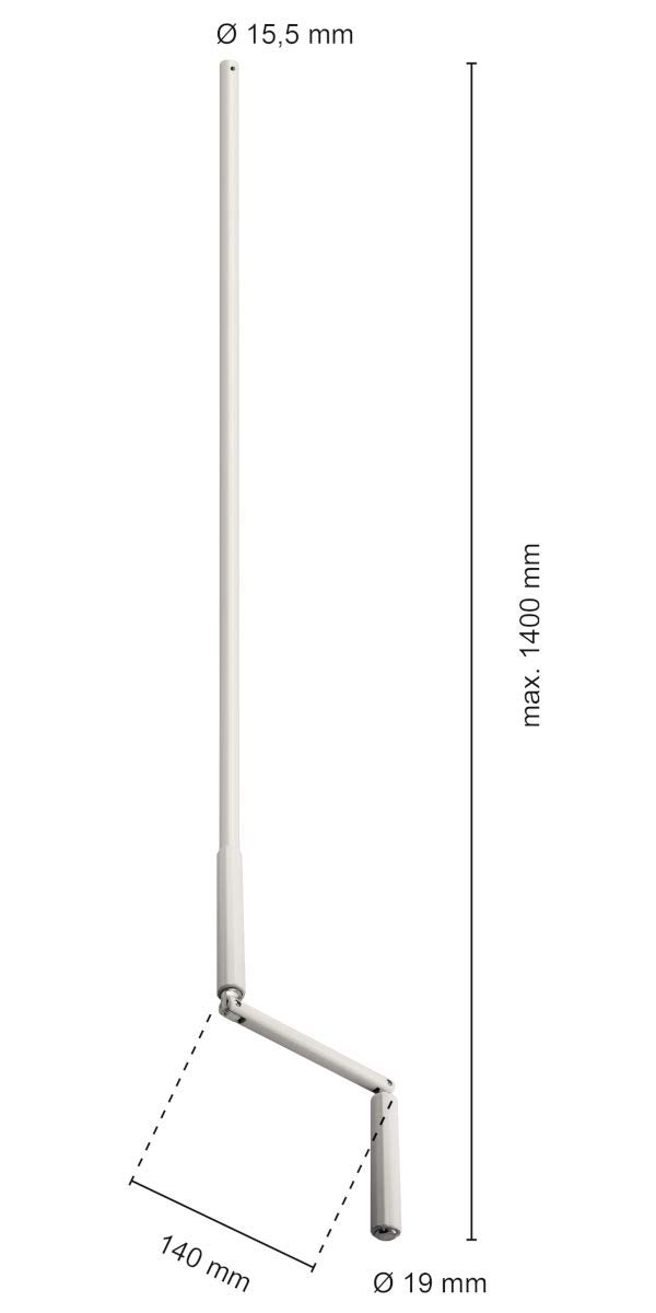 Schellenberg 11114 Biela con clip de seguridad DE, 140 cm, premontada, blanca