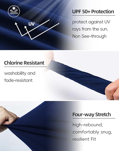 Womens UPF50+ Swim Capris High Waisted Swim Pants Tummy Control Knee Length Long Swim Shorts with Pockets Quick Dry4