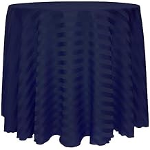 Ultimate Textile -2 Pack- Satin-Stripe 102-Inch Round Tablecloth, Wedgewood Blue