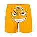 Funny Emotional Print Shorts Mens Swim Trunks with Pockets Fashion Cool 4-Way Stretch Swimming Shorts Yellow Quick Dry Board Shorts Beach Swimsuit