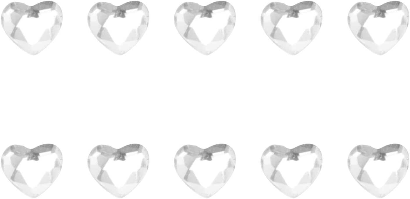 POPETPOP Heart-Shaped Teeth Gems 10Pcs Crystal Tooth Jewelry Removable DIY Teeth Decoration for Festive Occasions and Unique Smile Accessories