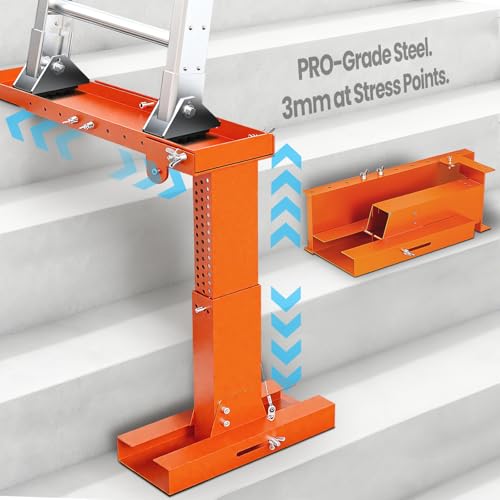 Foldable Ladder Leveler Pro+ for Stair Adjustable 11-18" H & 17-31.5" L Heavy Duty Stabilizer Platform for Telescopic & Straight Ladders, 500LB Capacity Foldable Extension Tool for Uneven Surfaces by Terapaton - Used condition - Image 7