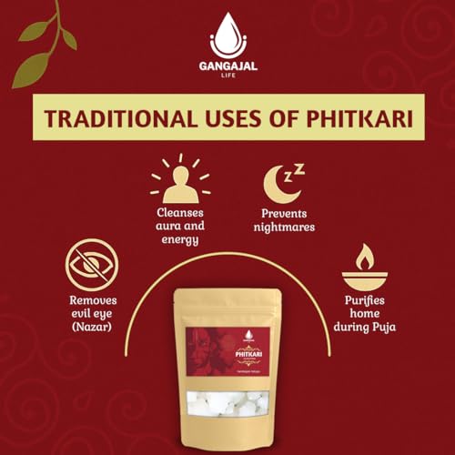 Image of Organic Phitkari Alum Stone for Pooja Purpose 500G | Fitkari Stone for Aura cleansing, Purifying Bath,Vastu, Padikara Kal for Teeth, Fitkiri Alam Patika Fitcury| Premium White Crystals|