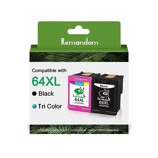 64XL 64 Ink Cartridge Replacement for HP Ink 64 for Envy 7855 7858 6252 6255 7155 7158 7120 7800 7164 HP Tango X Printer(1 Black 1 Tri-Color) 2 Pack