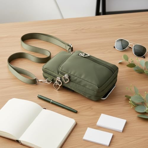 Image of JANKS Small Crossbody Bag for Women - Mini Phone Purses with Crossbody Strap and Wallet - Nylon Arm Bag