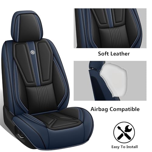 Image of Custom Car Seat Covers for Chevy Blazer 2019-2026,Easy install,Black Blue | nappa leather seat protector,full coverage seat covers,all weather seat cover,waterproof,anti-slip,easy clean,5 seat Standard