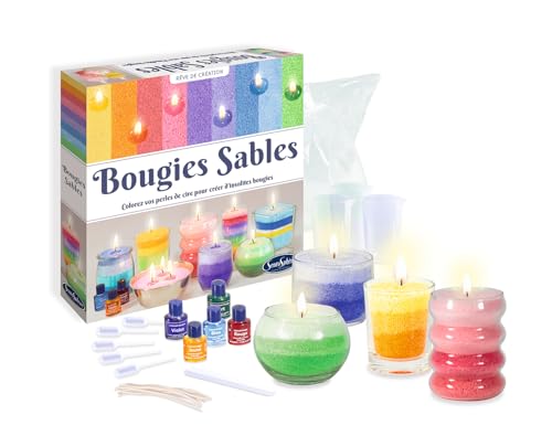 Sentosphère – Bougies Sable – Kit créatif DIY dès 8 ans– Activité manuelle ludique pour fabriquer soi-même des bougies multicolores