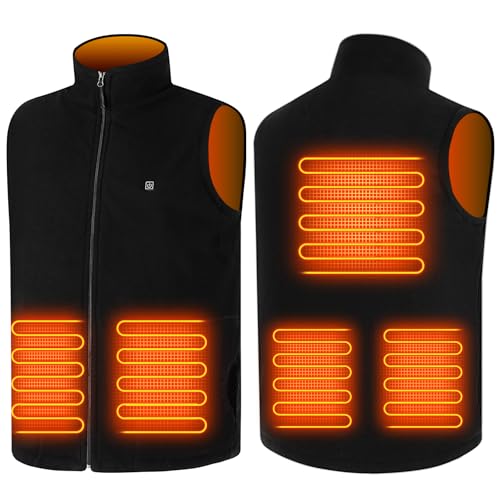 TOUVE Beheizbare Weste Heizweste Herren Damen, Polarfleece-Heizjacke Beheizte Weste Prämie Beheizbare Jacke Elektrische, 5 Zonen Heizung 3 Temperaturregler (Ohne Powerbank) TOUVE Beheizbare Weste Heizweste Herren Damen, Polarfleece-Heizjacke Beheizte Weste Prämie Beheizbare Jacke Elektrische, 5 Zonen Heizung 3 Temperaturregler (Ohne Powerbank)