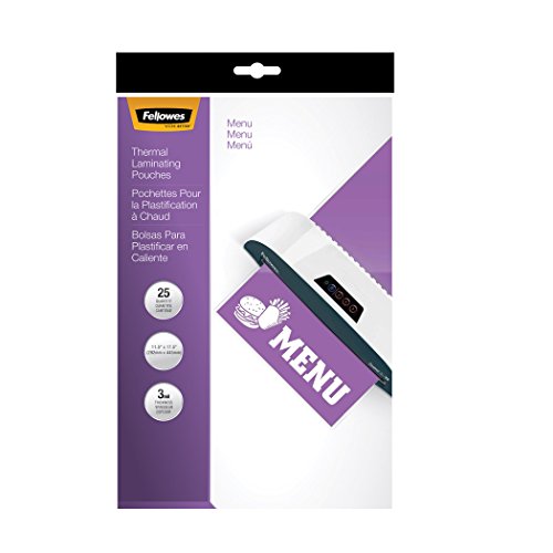 Fellowes 52011, Glossy Pouches - Menu, 3 Mil, 25 Pack #TOP1