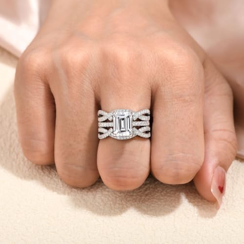 Yellow Gold Ring Enhancer for Engagement Rings Fancy Twist Wedding Band Ring Guard 925 Sterling Silver Round AAAAA Cubic Zirconia Size 5-10 5