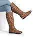 DREAM PAIRS Women's Wide Calf Knee High Faux Fur-Lined Flat Fashion Winter Boots with Side Zipper,Size 8,Camel,TRACE-W