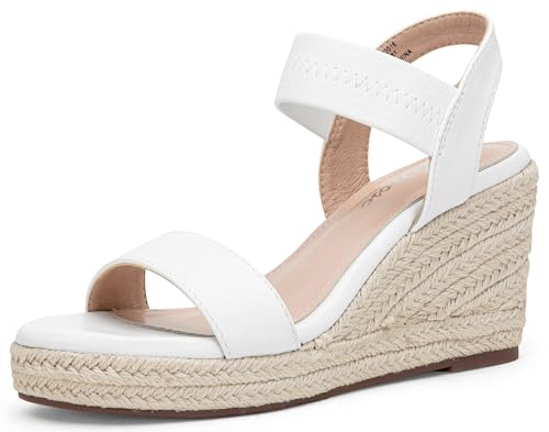 Image of Vepose Women's Open Toe Espadrille Wedge Sandals with Ankle Strap 881
