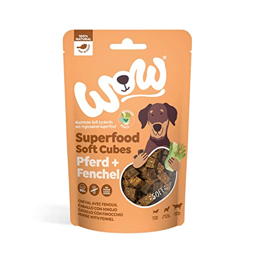 WOW Soft-Snacks I Cubes Pferd I Pferdefleisch mit Fenchel für Hunde I 100% Natur I Nahrungsergänzung I Belohnung beim Spiel & Training (1x 150g)