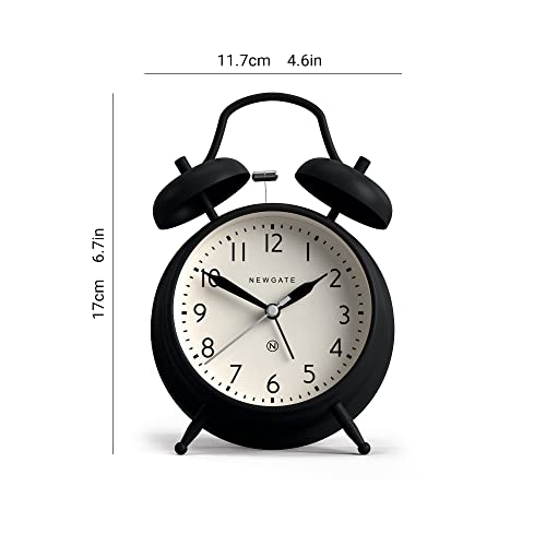 Newgate® Classic Twin Bell Alarm Clock - The Covent Garden Metal Alarm Clock - Bedroom Accessories - Desk Accessories - Bedside Alarm Clock - Retro Alarm Clock - Traditional Alarm Clock - Black #TOP3