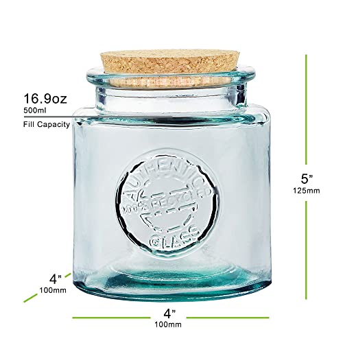 Couronne Company Authentic Glass Jar with Cork, G5688-C, 16.9 Oz / 500ml, 1 Piece2