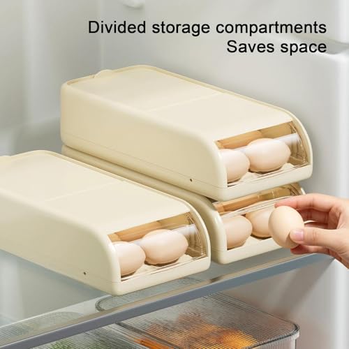 Huevera para nevera con auto-deslizamiento para cocina, apartamento y restaurante 5