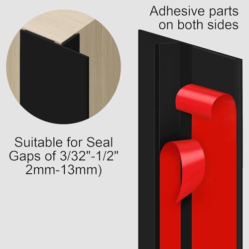 Image of URBANMONK T-Shape Silicon Door Bottom Sealing Strip | Window Sealing Strips for Gap | Door Bottom Sealing Strip Guard | Protector from Cockroach, Insect, Bugs, Air & Dust | (Black, 3 Meter)