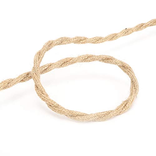 Cable eléctrico Cuerda de cáñamo vintage Par trenzado Cable de cable eléctrico Accesorios de bricolaje para luz de araña(2 meters / 6.6ft)