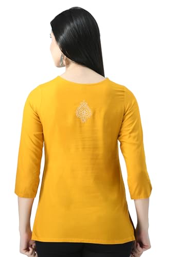 Image of QAZMI Women's Cotton Straight Embroidered Kurti