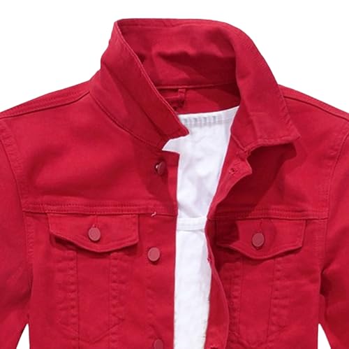 JEShifangjiusu Mens Regular-Fit Sweatshirt Jean Coat Lightweight Trendy Jean Jacket Utility Denim Shacket with Pocket3