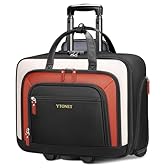 Ytonet Rolling Laptop Bag, Rolling Briefcase for Women with Lock, 17.3 Inch Carry On Laptop Bag with Wheels, Roller Bag with Insulated & Waterproof Pocket, Teacher Bag for Work Travel Business College
