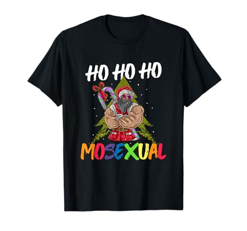 Ho Ho Ho Mosexual Gay Santa LGBT Pun Gay Pride Christmas Camiseta