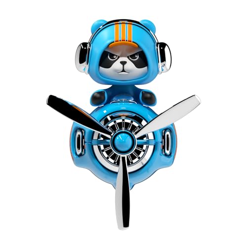 Image of Panda Car Air Fresheners Pilot Car Diffuser | Cute Car Perfume, Funny Car Fragrance, Rotating Propeller Design, Silicone Clip, Easy Installation, Long-Lasting Fragrance
