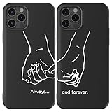 Cavka Black Matching Phone Cases Compatible with - iPhone 12 Pro - iPhone 12-6.1 inch for Couple Hol