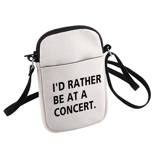 HOLLP Music Concerts Gift I'd Rather Be At A Concert Crossbody bag Country Concert Gift Music Concert Lover Gift