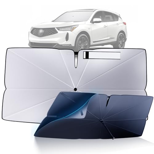 Windshield Sun Shade Umbrella for 2019-2025 Acura RDX Accessories: Custom Fit 240T Silver, Double...