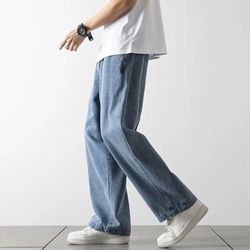 Men's Wide Leg Jeans Hip Hop Denim Joggers Streetwear Pants Casual Loose Fit Stylish Printed Cargo Denim Pants3